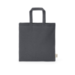Tas van naturel gerecycled katoen met korte hengsels 140 g/m² kleur grijs vooraanzicht