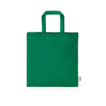 Tas van naturel gerecycled katoen met korte hengsels 140 g/m² kleur groen vooraanzicht