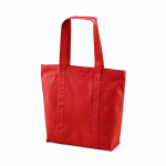 Boodschappentas van gerecycled katoen met rits 360 g/m² kleur rood tweede weergave