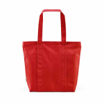 Boodschappentas van gerecycled katoen met rits 360 g/m² kleur rood achter weergave