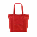 Boodschappentas van gerecycled katoen met rits 360 g/m² kleur rood vooraanzicht