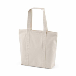 Boodschappentas van gerecycled katoen met rits 360 g/m² kleur naturel tweede weergave