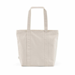 Boodschappentas van gerecycled katoen met rits 360 g/m² kleur naturel achter weergave