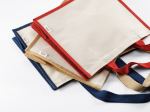 Shopper van gerecycled katoen en jute met lange hengsels 300 g/m² gedetailleerde weergave