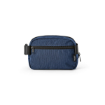 Waterbestendige heuptas van gerecycled nylon met achtervak 1,5 L kleur marineblauw achter weergave