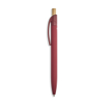 Gerecyclede aluminium pen met rubbercoating, clip en blauwe inkt kleur bordeaux