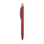 Gerecyclede aluminium pen met rubbercoating, clip en blauwe inkt kleur bordeaux