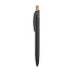 Gerecyclede aluminium pen met rubbercoating, clip en blauwe inkt kleur zwart