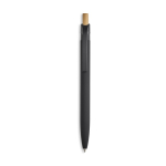 Gerecyclede aluminium pen met rubbercoating, clip en blauwe inkt kleur zwart