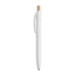 Gerecyclede aluminium pen met rubbercoating, clip en blauwe inkt kleur wit