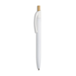 Gerecyclede aluminium pen met rubbercoating, clip en blauwe inkt kleur wit