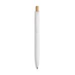 Gerecyclede aluminium pen met rubbercoating, clip en blauwe inkt kleur wit