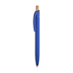 Gerecyclede aluminium pen met rubbercoating, clip en blauwe inkt kleur koningsblauw