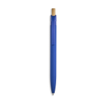 Gerecyclede aluminium pen met rubbercoating, clip en blauwe inkt kleur koningsblauw