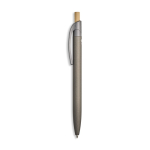 Gerecyclede aluminium pen met rubbercoating, clip en blauwe inkt kleur lichtgrijs