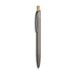 Gerecyclede aluminium pen met rubbercoating, clip en blauwe inkt kleur lichtgrijs