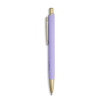 Aluminium pen met matgouden details, uitsparing en blauwe inkt kleur paars