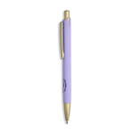 Aluminium pen met matgouden details, uitsparing en blauwe inkt kleur paars