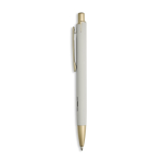 Aluminium pen met matgouden details, uitsparing en blauwe inkt kleur lichtgrijs