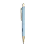 Aluminium pen met matgouden details, uitsparing en blauwe inkt kleur lichtblauw