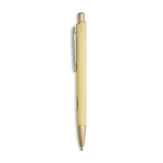 Aluminium pen met matgouden details, uitsparing en blauwe inkt kleur lichtgeel