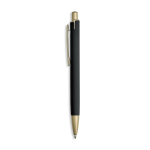 Aluminium pen met matgouden details, uitsparing en blauwe inkt