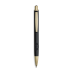 Aluminium pen met matgouden details, uitsparing en blauwe inkt