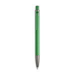 Aluminium balpen met rubbercoating, kunststof clip en blauwe inkt kleur groen