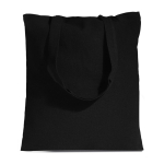 Tas van gerecycled katoen en plastic met bodemvouw 140 g/m² kleur zwart