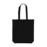 Tas van gerecycled katoen en plastic met bodemvouw 140 g/m² kleur zwart