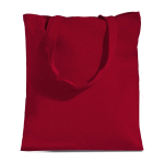 Tas van gerecycled katoen en plastic met bodemvouw 140 g/m² kleur rood