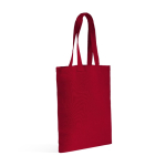 Tas van gerecycled katoen en plastic met bodemvouw 140 g/m² kleur rood