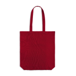 Tas van gerecycled katoen en plastic met bodemvouw 140 g/m² kleur rood