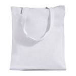 Tas van gerecycled katoen en plastic met bodemvouw 140 g/m² kleur wit