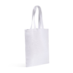 Tas van gerecycled katoen en plastic met bodemvouw 140 g/m² kleur wit