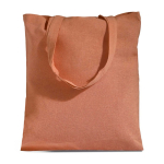 Tas van gerecycled katoen en plastic met bodemvouw 140 g/m² kleur rood-bruin