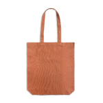 Tas van gerecycled katoen en plastic met bodemvouw 140 g/m² kleur rood-bruin