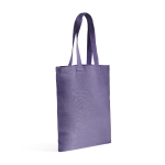 Tas van gerecycled katoen en plastic met bodemvouw 140 g/m² kleur paars