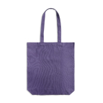 Tas van gerecycled katoen en plastic met bodemvouw 140 g/m² kleur paars