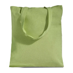 Tas van gerecycled katoen en plastic met bodemvouw 140 g/m² kleur lichtgroen