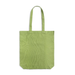 Tas van gerecycled katoen en plastic met bodemvouw 140 g/m² kleur lichtgroen