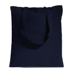 Tas van gerecycled katoen en plastic met bodemvouw 140 g/m² kleur marineblauw