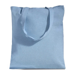 Tas van gerecycled katoen en plastic met bodemvouw 140 g/m² kleur lichtblauw