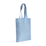 Tas van gerecycled katoen en plastic met bodemvouw 140 g/m² kleur lichtblauw