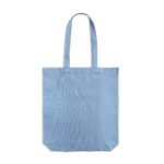 Tas van gerecycled katoen en plastic met bodemvouw 140 g/m² kleur lichtblauw