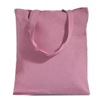 Tas van gerecycled katoen en plastic met bodemvouw 140 g/m² kleur lichtroze