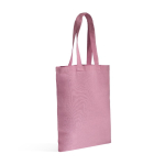 Tas van gerecycled katoen en plastic met bodemvouw 140 g/m² kleur lichtroze