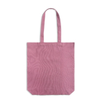 Tas van gerecycled katoen en plastic met bodemvouw 140 g/m² kleur lichtroze