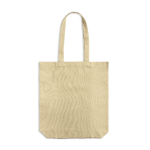 Tas van gerecycled katoen en plastic met bodemvouw 140 g/m² kleur lichtgeel