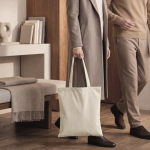 Zachte ribfluwelen tas met lang hengsel en retrostijl 190 g/m² kleur beige